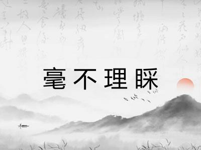 毫不理睬