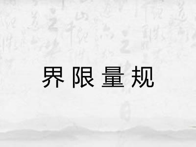 界限量规