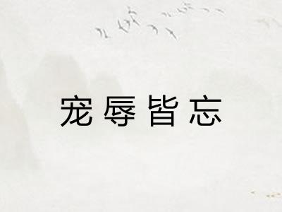 宠辱皆忘