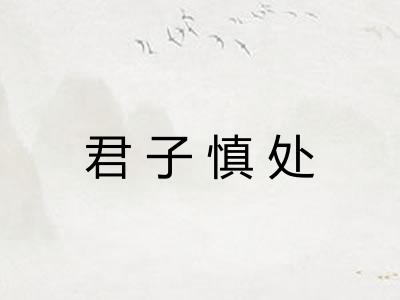 君子慎处