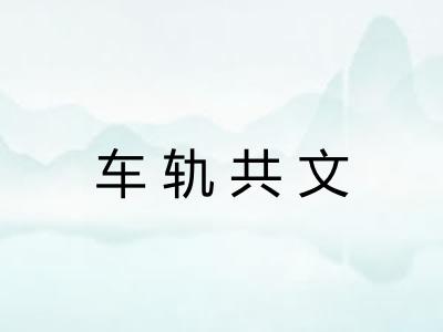 车轨共文