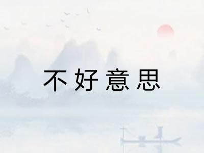 不好意思