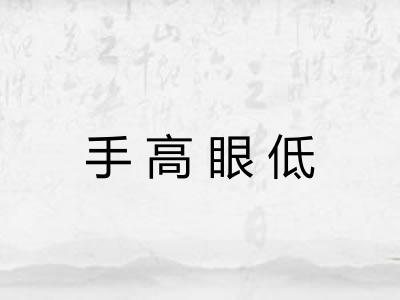 手高眼低 手高眼低