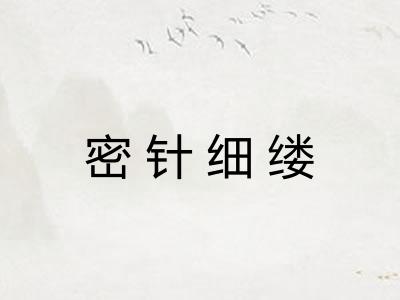 密针细缕