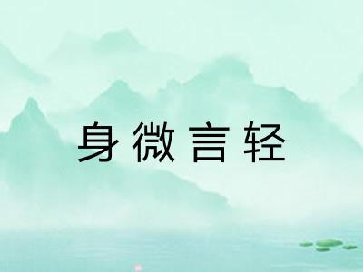 身微言轻