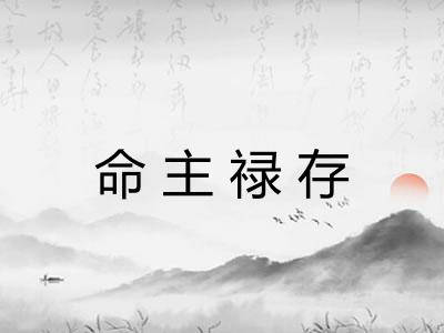 命主禄存 命主禄存