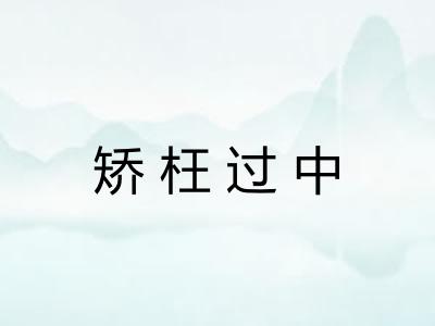 矫枉过中 矫枉过中