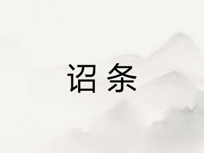 诏条 诏条