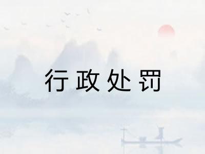 行政处罚