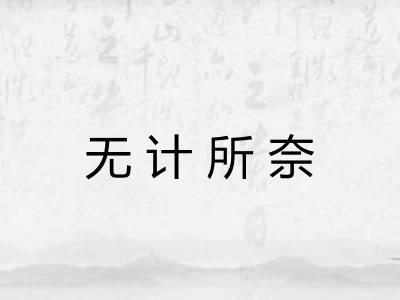 无计所奈