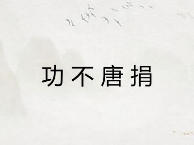 功不唐捐