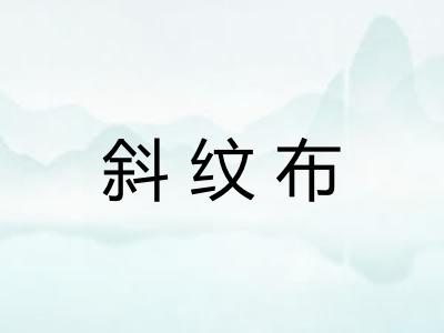 斜纹布