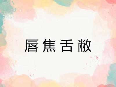 唇焦舌敝