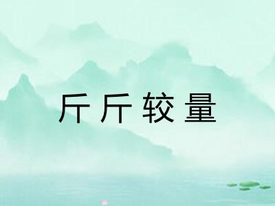 斤斤较量