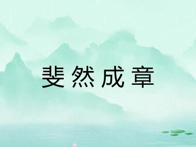 斐然成章 斐然成章