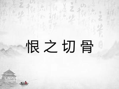 恨之切骨