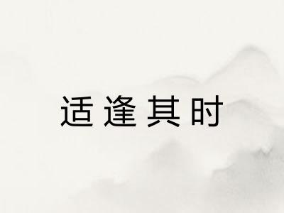 适逢其时