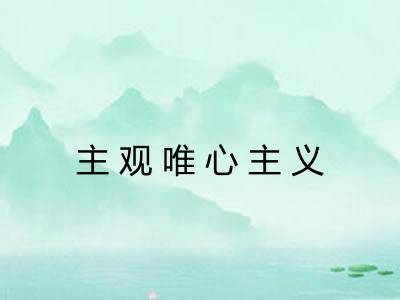 主观唯心主义