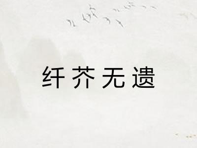 纤芥无遗