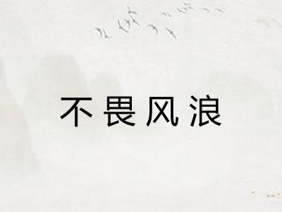 不畏风浪