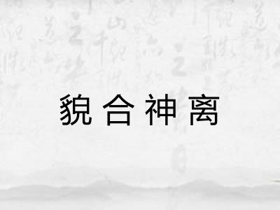 貌合神离