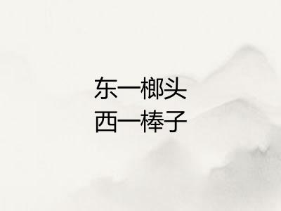东一榔头西一棒子