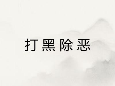 打黑除恶 打黑除恶