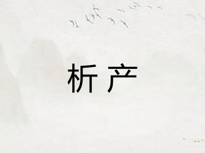 析产