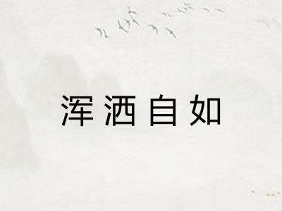 浑洒自如 浑洒自如
