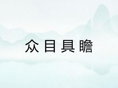 众目具瞻