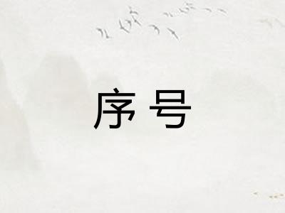 序号 序号