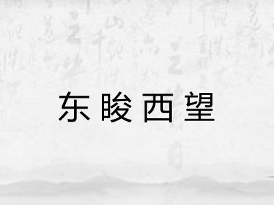 东睃西望 东睃西望