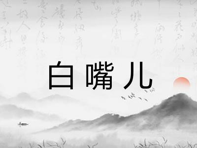 白嘴儿 白嘴儿