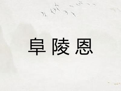 阜陵恩