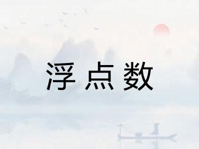 浮点数 浮点数
