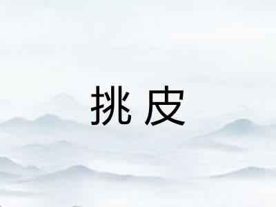 挑皮