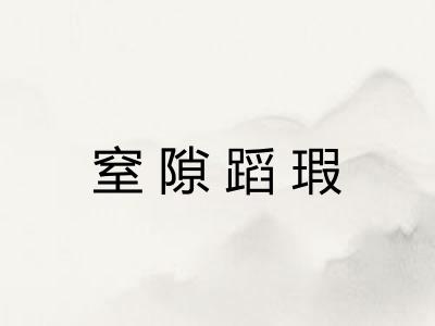 窒隙蹈瑕