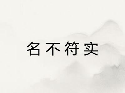 名不符实 名不符实