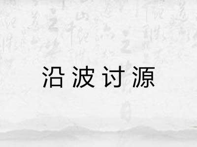 沿波讨源