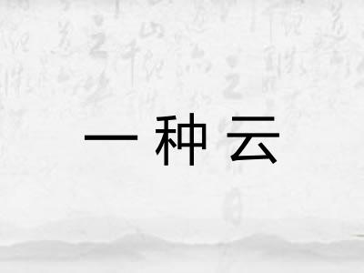 一种云 一种云