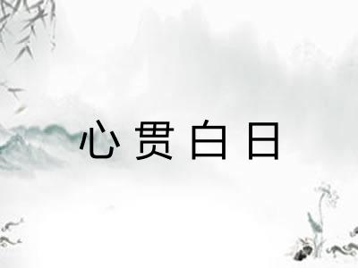 心贯白日 心贯白日