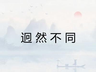 迥然不同 迥然不同