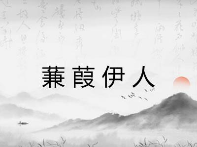 蒹葭伊人