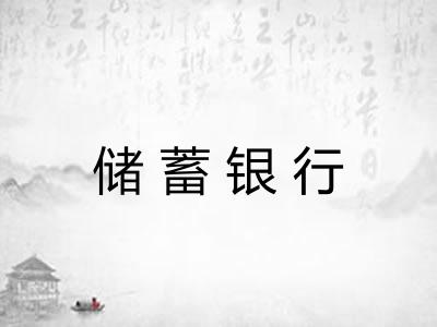储蓄银行 储蓄银行