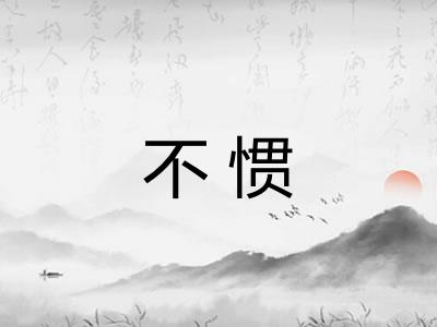 不惯