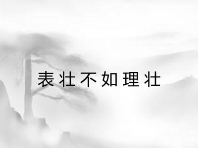 表壮不如理壮