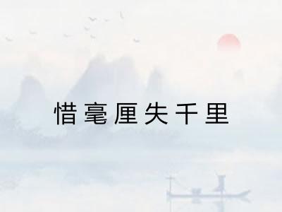惜毫厘失千里 惜毫厘失千里