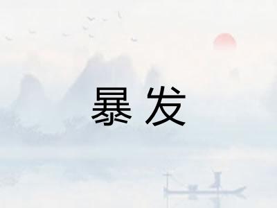 暴发 暴发