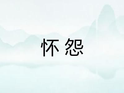 怀怨