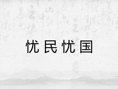 忧民忧国